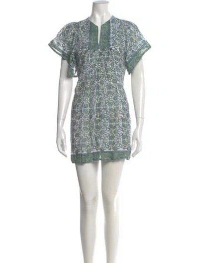 Pre-owned Alicia Bell Printed Mini Dress In Blue