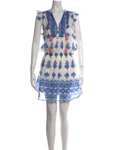 Pre-owned Alicia Bell Printed Mini Dress In Blue