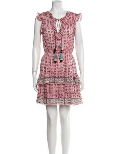 Pre-owned Alicia Bell Printed Mini Dress In Pink