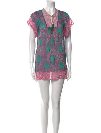 Pre-owned Alicia Bell Printed Mini Dress In Purple