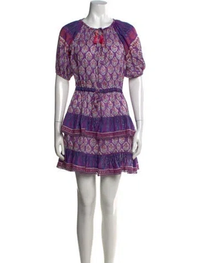 Pre-owned Alicia Bell Printed Mini Dress In Purple