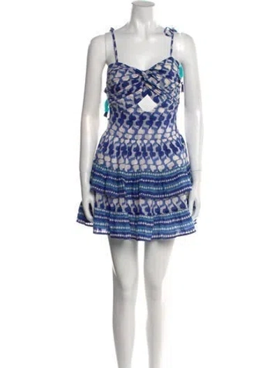 Pre-owned Alicia Bell Printed Mini Dress W/ Tags In Blue