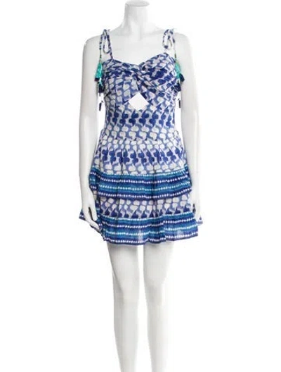 Pre-owned Alicia Bell Printed Mini Dress W/ Tags In Blue