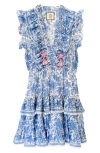 ALICIA BELL RAINEY FLORAL COTTON & SILK COVER-UP MINIDRESS