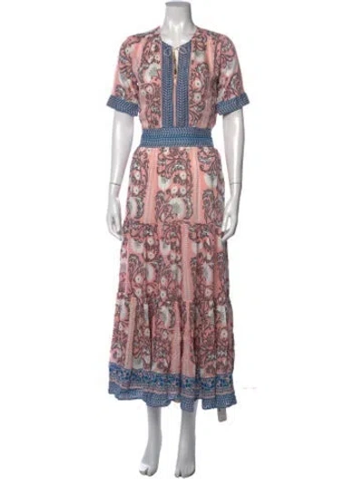Pre-owned Alicia Bell Silk Long Dress W/ Tags In Multicolor