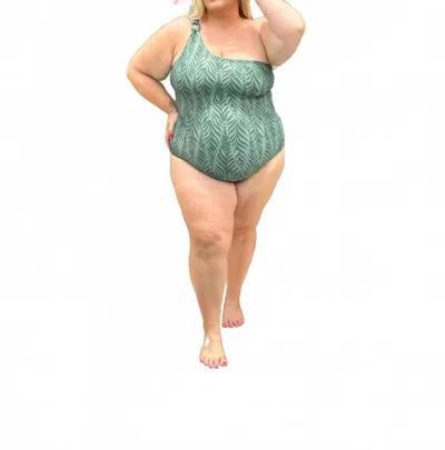 Alicia Swim Jodie Coco One-piece Swimsuit - Plus In Tropic Waves In Green