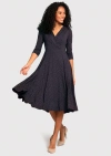 Alie Street London Annie V-neck 3/4 Sleeve Midi Dress In Blue