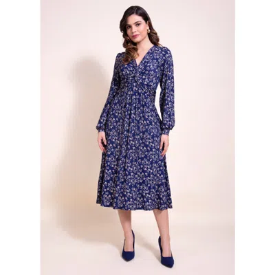 Alie Street London Mollie Knot Midi Dress In Blue