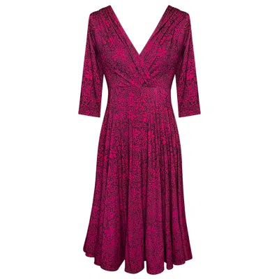 Alie Street London Sculpted Fit Flare Midi Dress In Red