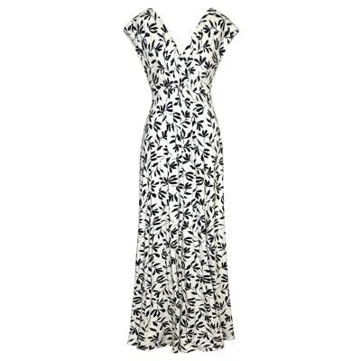 Alie Street London Women's Black / Neutrals Sophia Maxi Dress In Monochrome Print