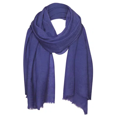 Alie Street London Women's Blue Aurielle Silk Wool Scarf Future Dusk In Purple
