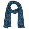 Alie Street London Women's Blue / Green Azra Woven Scarf In Blue And Green Floral In Blue/green