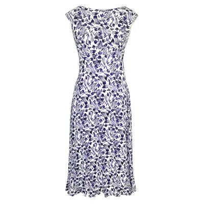 Alie Street London Women's Blue / White Luna Midi Dress In Indigo Ink Blue In Blue/white