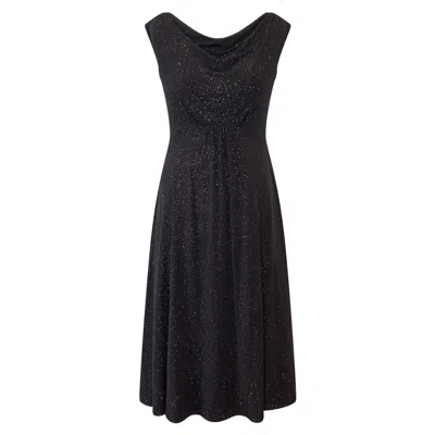 Alie Street London Women's Darcie Cowl Neck Dress In Glitter Black