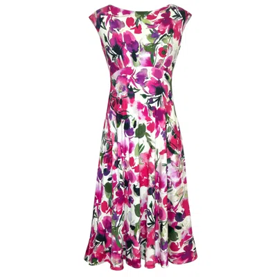 Alie Street London Women's Luna Midi Dress In Fuchsia Florals In Pink