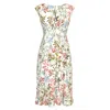 Alie Street London Women's Luna Midi Dress In Watercolour Meadow In Green/orange/purple/white
