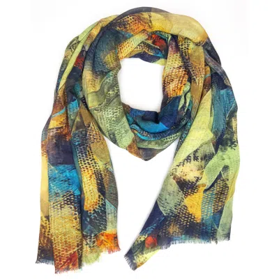 Alie Street London Women's Mariselle Silk Wool Scarf Azure Muse In Blue