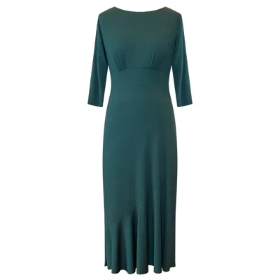 Alie Street London Women's Maxine Asymmetric Dress Pine Green