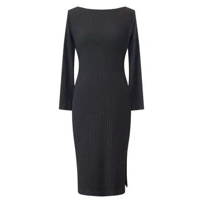 Alie Street London Women's Noelle Rib Knit Jumper Dress Black
