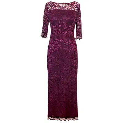 Alie Street London Women's Purple Lila Lace Gown In Claret