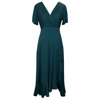 Alie Street London Women's Waterfall Midi Dress In Pine Green
