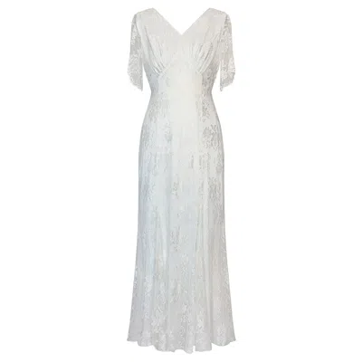 Alie Street London Women's White Evelyn Lace Wedding Dress In Ivory