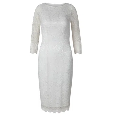 Alie Street London Women's White Katherine Wedding Lace Shift Dress In Ivory
