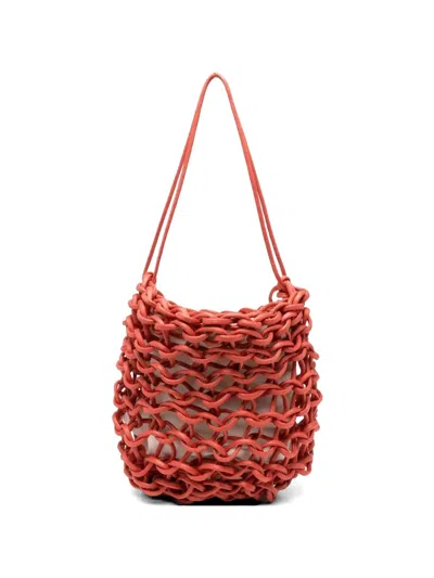 Alienina Katy Woven Tote Bag In Red