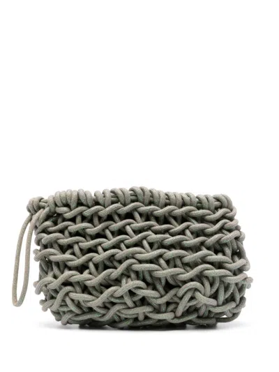 Alienina Vero Interwoven Clutch In Green