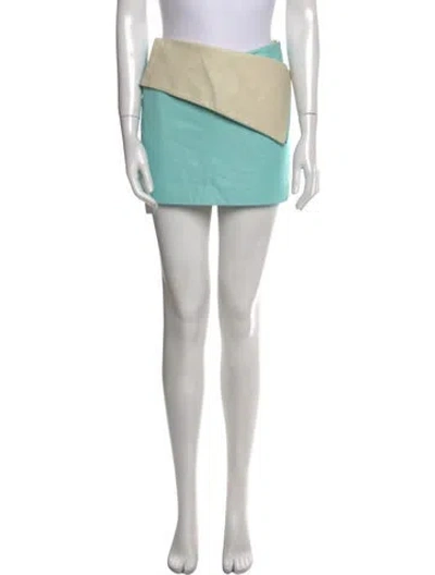 Pre-owned Aliétte Lambskin Mini Skirt In Blue