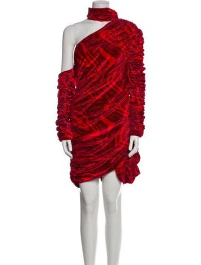 Pre-owned Aliétte Printed Knee-length Dress In Red