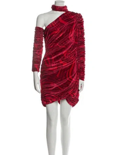 Pre-owned Aliétte Printed Mini Dress In Red