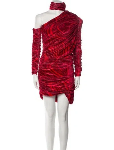 Pre-owned Aliétte Printed Mini Dress In Red