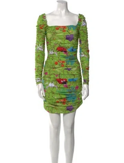 Pre-owned Aliétte Printed Mini Dress W/ Tags In Green
