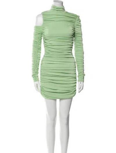 Pre-owned Aliétte Turtleneck Mini Dress In Green