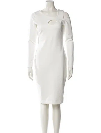 Pre-owned Alieva Cowl Neck Knee-length Dress In Neutral