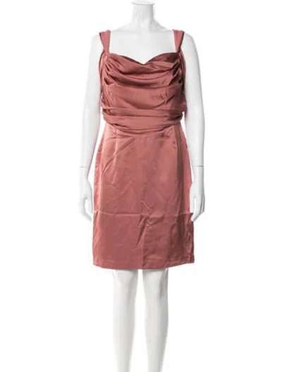 Pre-owned Alieva Cowl Neck Knee-length Dress In Pink