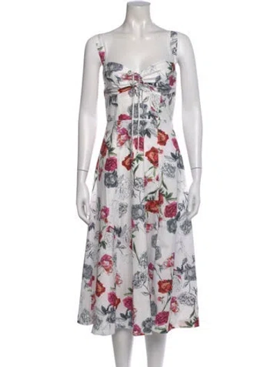 Pre-owned Alieva Floral Print Midi Length Dress In Multi