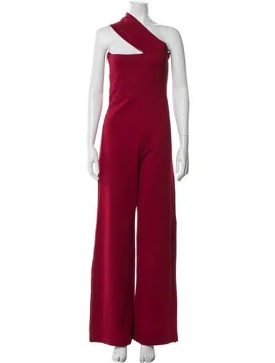 Pre-owned Alieva One-shoulder Jumpsuit In Red