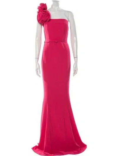 Pre-owned Alieva One-shoulder Long Dress In Pink