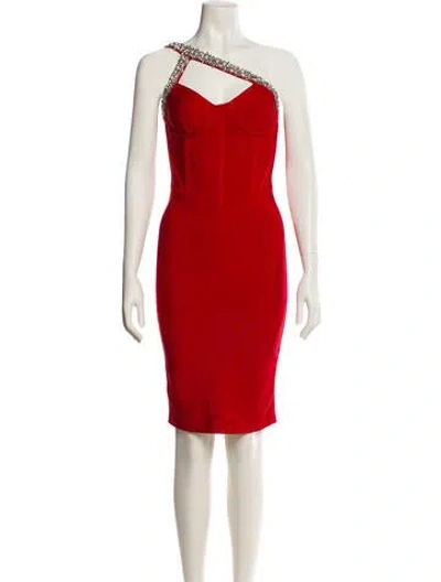 Pre-owned Alieva One-shoulder Mini Dress In Red