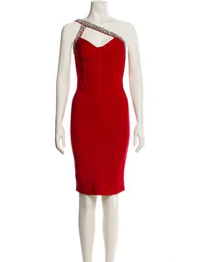 Pre-owned Alieva One-shoulder Mini Dress In Red