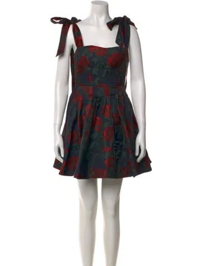 Pre-owned Alieva Printed Mini Dress In Blue