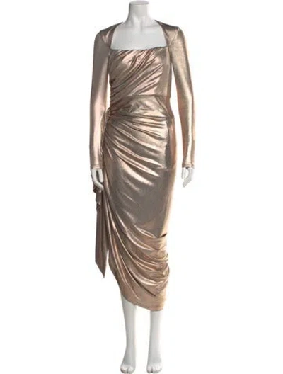 Pre-owned Alieva Silk Long Dress W/ Tags In Neutral