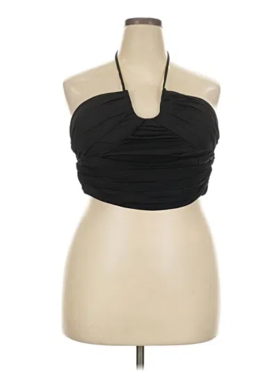 Pre-owned Alieva Sleeveless Top Black Halter Neckline Tops