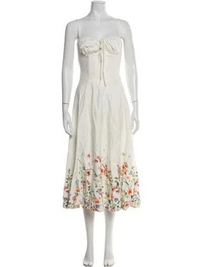 Pre-owned Alieva Square Neckline Midi Length Dress W/ Tags In Neutral