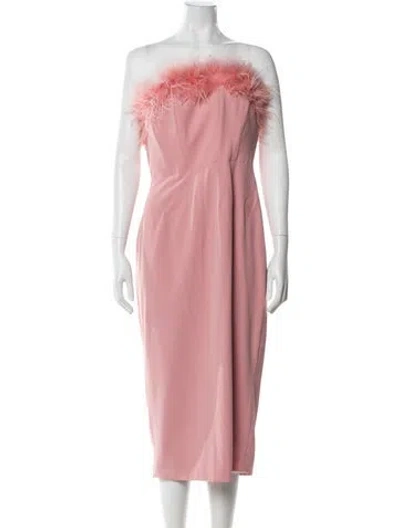 Pre-owned Alieva Strapless Knee-length Dress In Pink