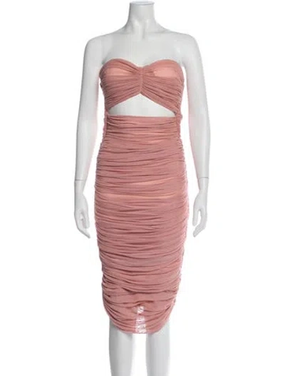Pre-owned Alieva Strapless Knee-length Dress W/ Tags In Pink