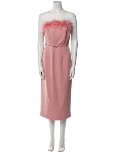 Pre-owned Alieva Strapless Midi Length Dress In Pink