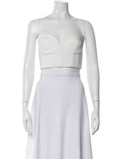 Pre-owned Alieva V-neck Sleeveless Crop Top W/ Tags In White